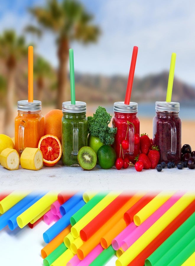 Gabrella 100 Pcs Extra Large Colorful Drinking Straws, 0.47" Diameter X8.3" Long Plastic Disposable Boba Straws, Jumbo Wide-Mouthed Milkshake Straw - Image 5
